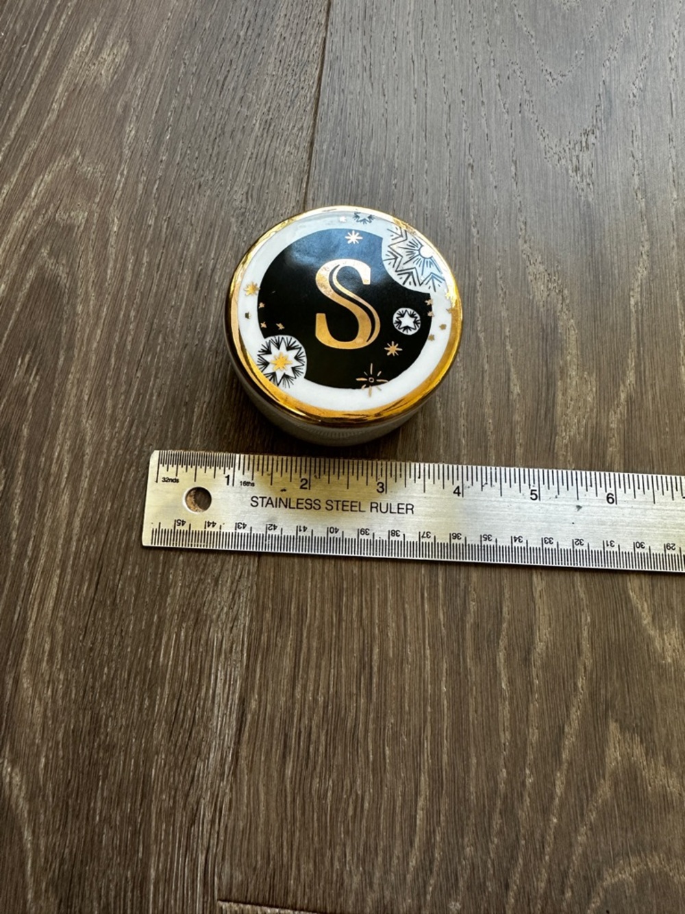 Anthropologie Lyra Monogram Trinket Box with Gold Accent